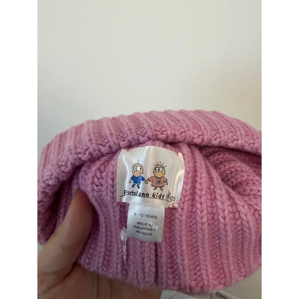 Portolano Kids' Chunky Beanie – Rosebloom – Wool Blend – Kids 8-12 – NWT - Picture 3 of 5